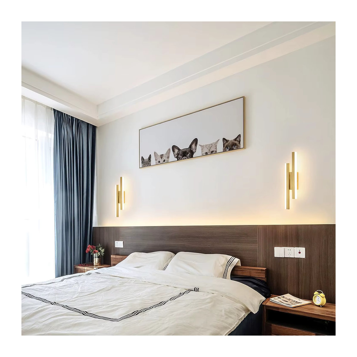 Moderne LED Wandleuchte aus Acryl und Metall in Gold mit 16W und warmweißem Licht (3000K) - Bild 3