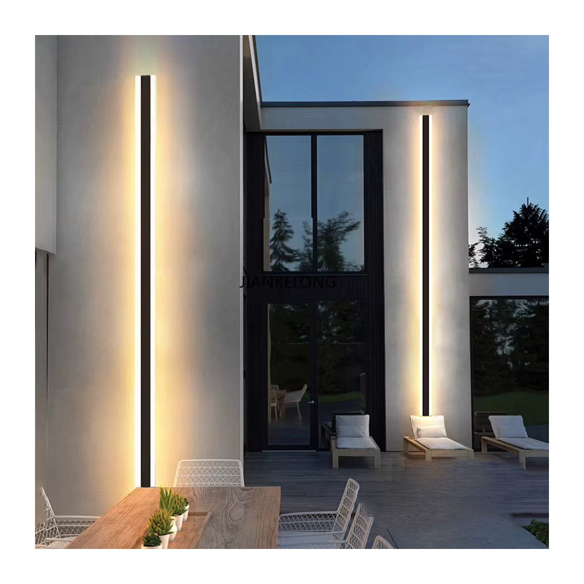 Moderne LED-Wandleuchte aus Aluminium von JIANKEXING in Schwarz, wasserdicht IP65 für Außenbereich - Bild 2