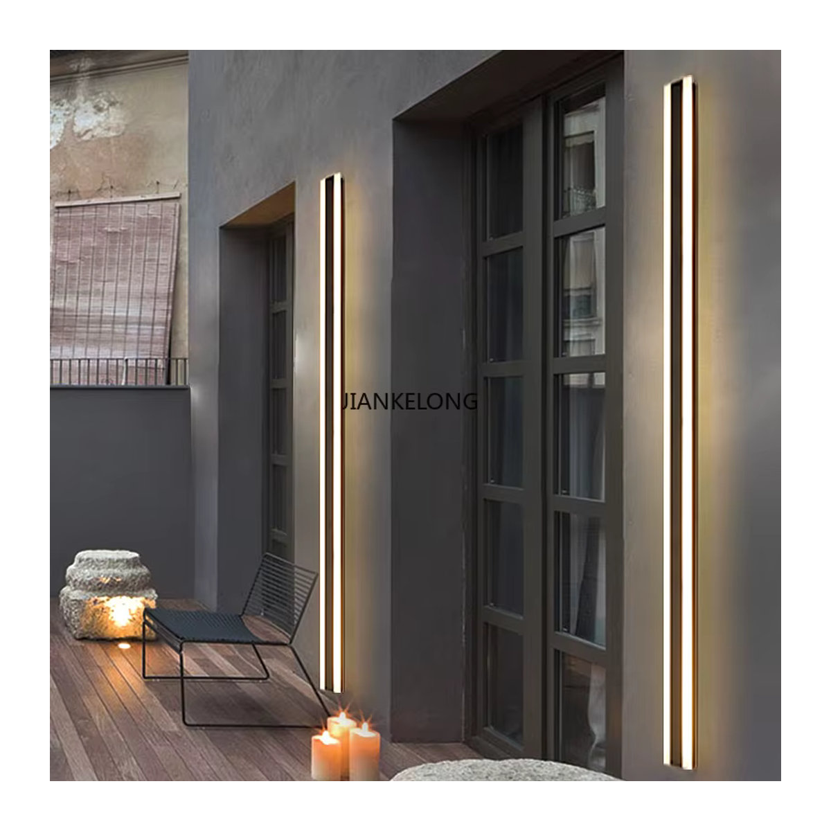 Moderne LED-Wandleuchte aus Aluminium von JIANKEXING in Schwarz, wasserdicht IP65 für Außenbereich - Bild 4
