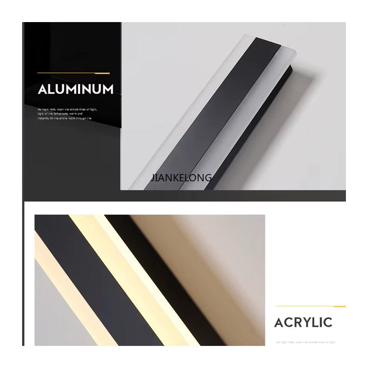 Moderne LED-Wandleuchte aus Aluminium von JIANKEXING in Schwarz, wasserdicht IP65 für Außenbereich - Bild 6