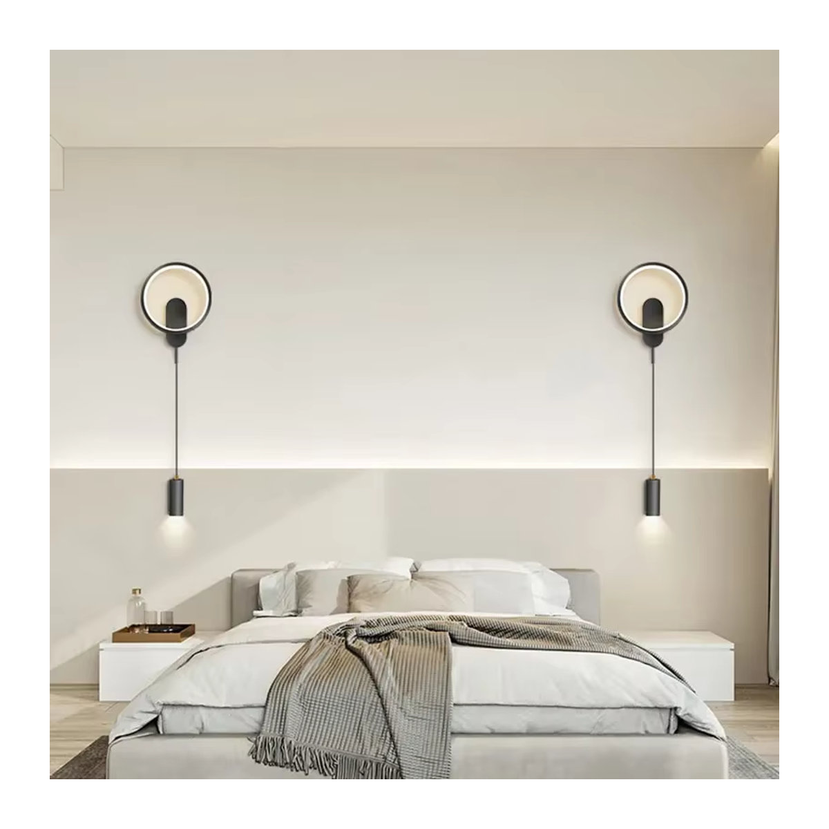 Moderne LED-Wandleuchte aus Metall von DAMIASMIL in Schwarz-Gold - Bild 3
