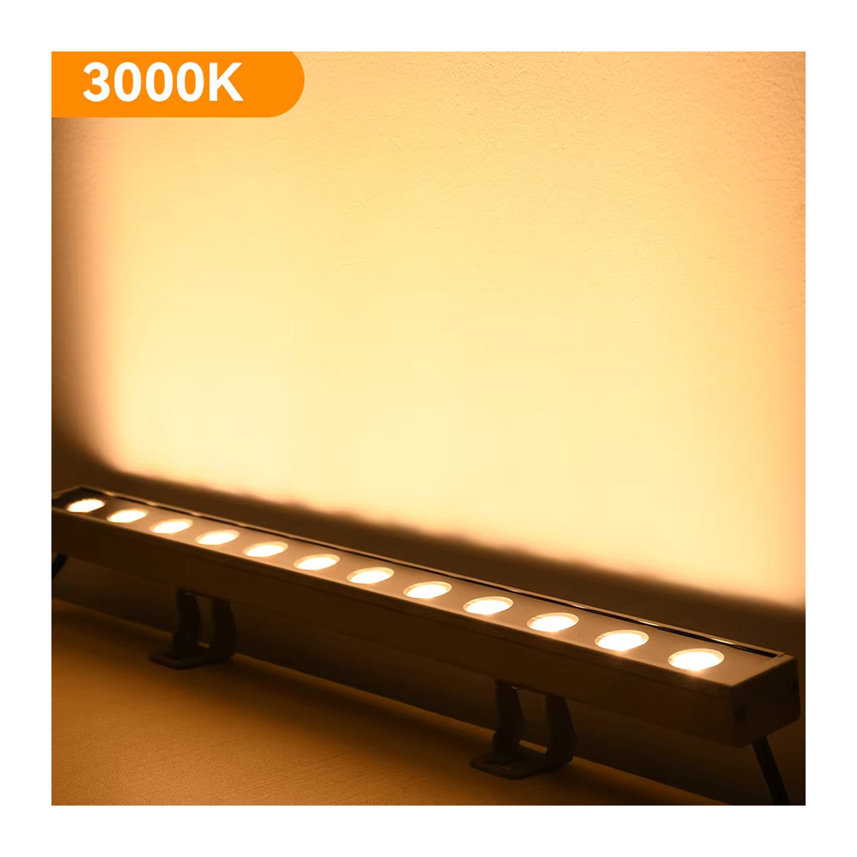 Moderne LED Wandleuchte Außen in Silber aus Aluminium, Warmweiß 3000K, IP65, B: 100 cm, H: 50 cm - Bild 4