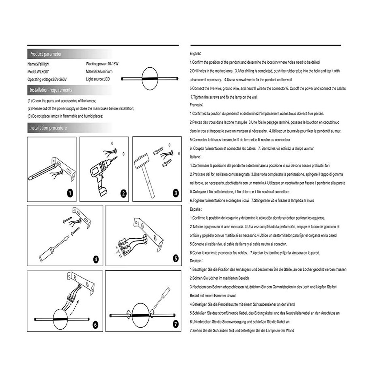 Moderne LED-Wandleuchte CETANT in Schwarz aus Aluminium für Badezimmer und Schminktisch - Bild 2