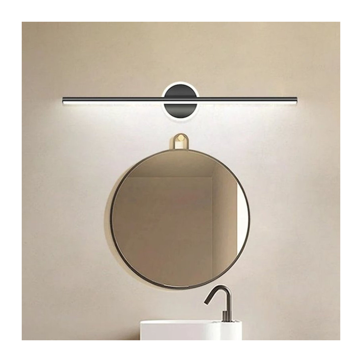 Moderne LED-Wandleuchte Claeted als Spiegel-Frontleuchte in Gold und Schwarz für Badezimmer, Wohnzimmer oder Schlafzimmer - Bild 1