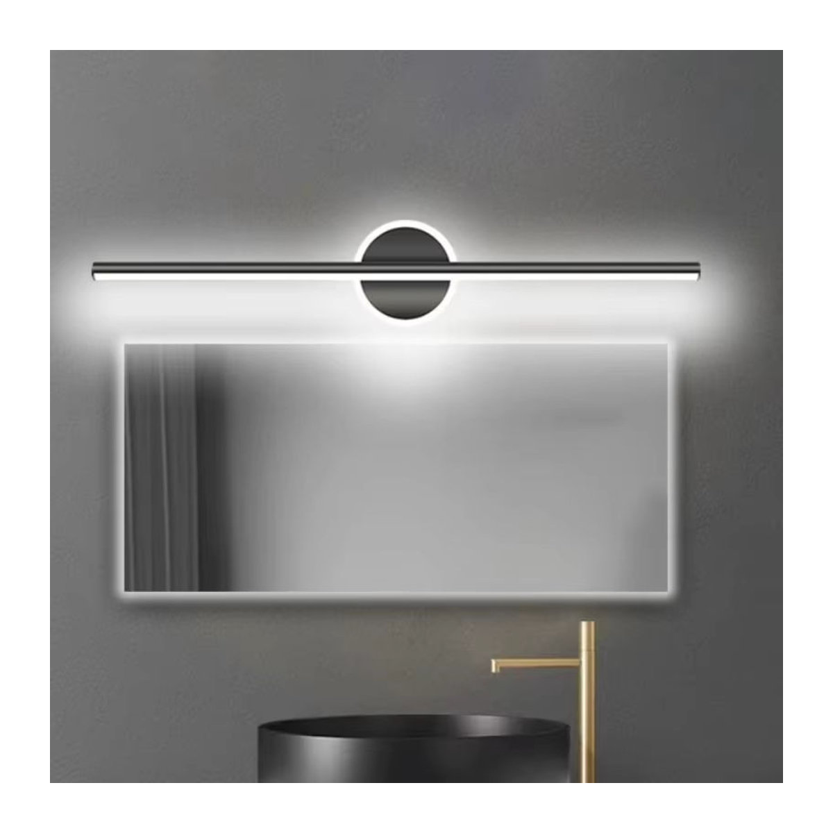 Moderne LED-Wandleuchte Claeted als Spiegel-Frontleuchte in Gold und Schwarz für Badezimmer, Wohnzimmer oder Schlafzimmer - Bild 2