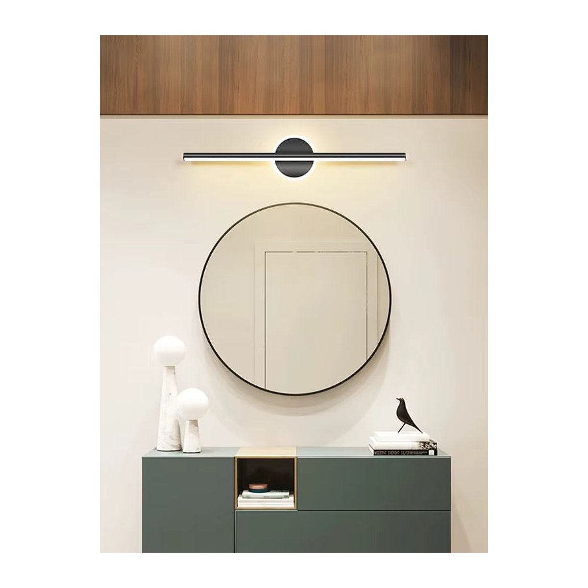 Moderne LED-Wandleuchte Claeted als Spiegel-Frontleuchte in Gold und Schwarz für Badezimmer, Wohnzimmer oder Schlafzimmer - Bild 3