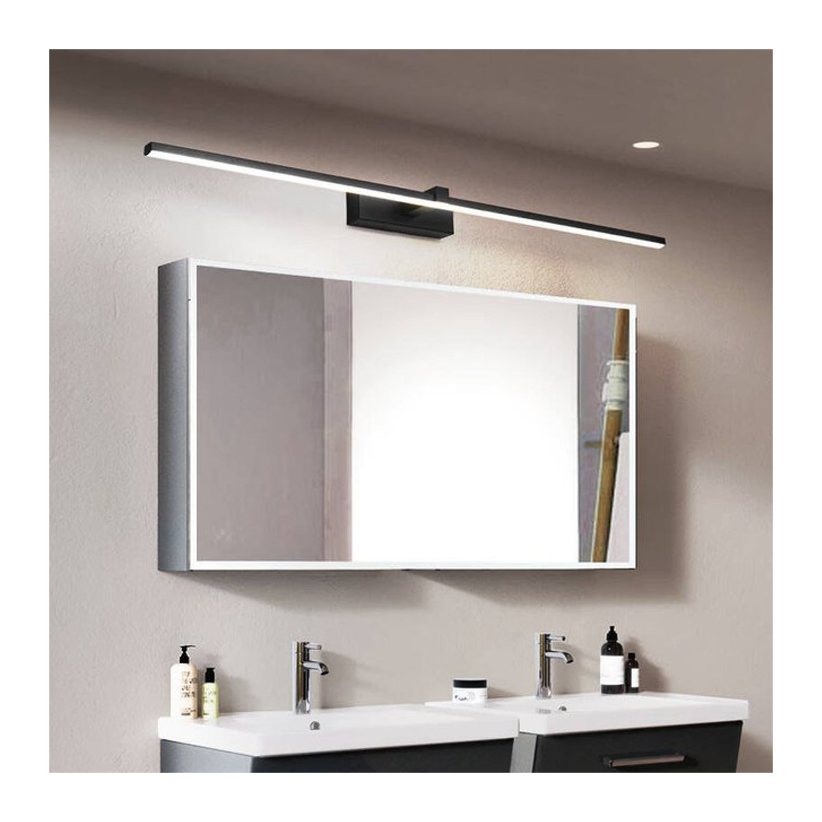 Moderne LED Wandleuchte DARHYN aus Aluminium in Schwarz für Badezimmer und Schlafzimmer - Bild 1