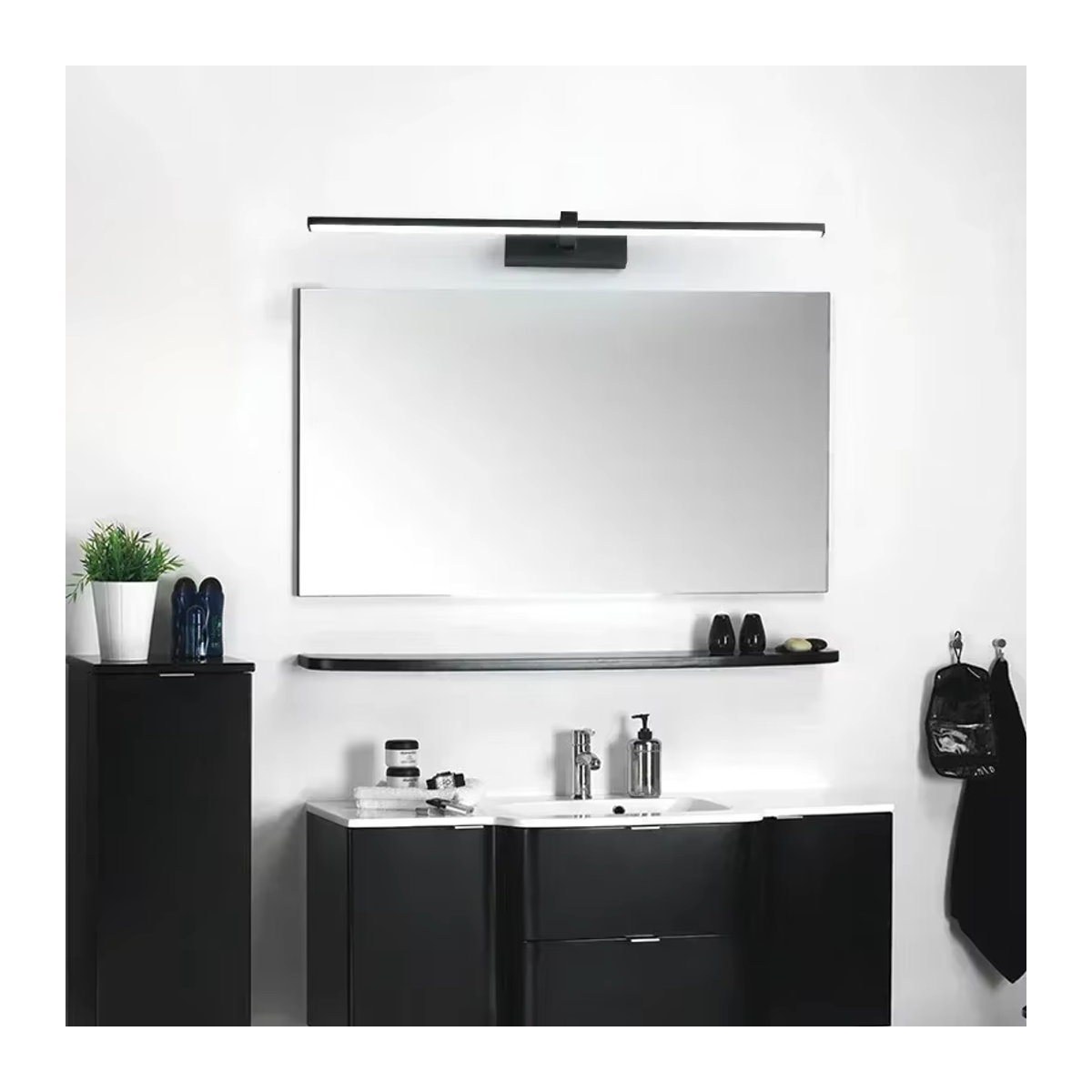 Moderne LED Wandleuchte DARHYN aus Aluminium in Schwarz für Badezimmer und Schlafzimmer - Bild 3