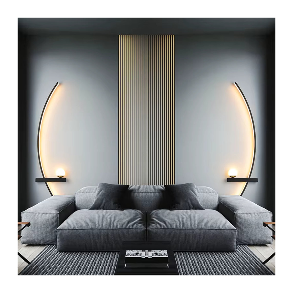 Moderne LED Wandleuchte DARHYN in Schwarz mit warmweißem Licht für Wohnzimmer, Schlafzimmer und Flur - Bild 3