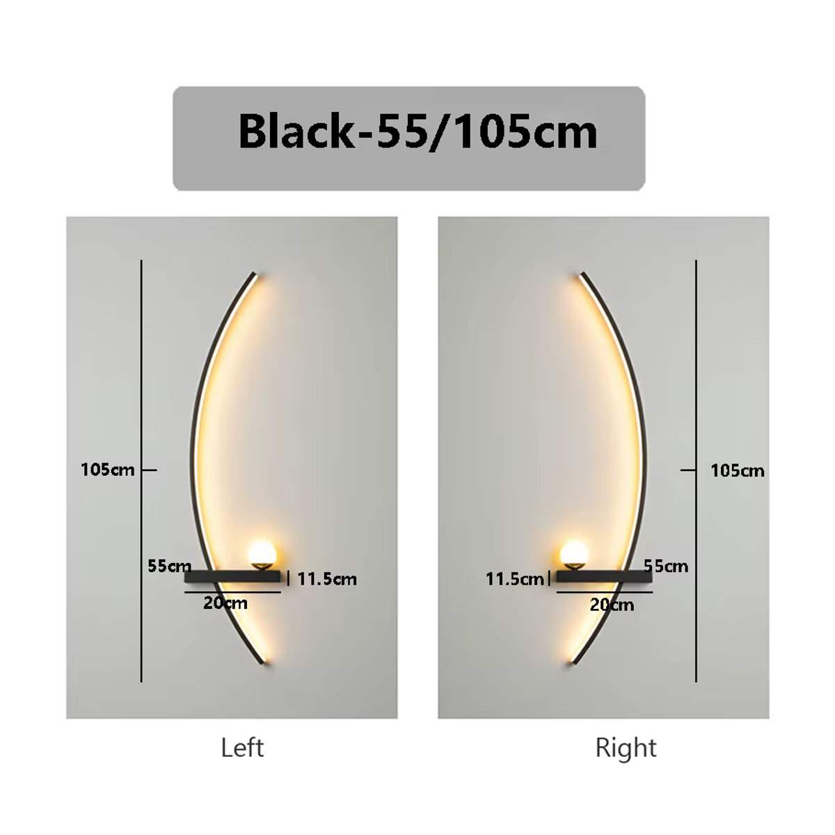 Moderne LED Wandleuchte DARHYN in Schwarz mit warmweißem Licht für Wohnzimmer, Schlafzimmer und Flur - Bild 5