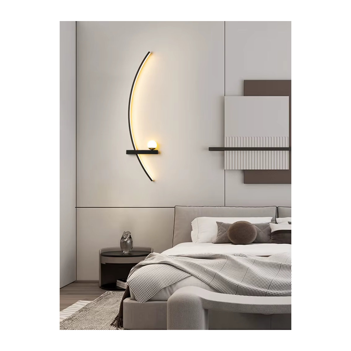 Moderne LED Wandleuchte DARHYN in Schwarz mit warmweißem Licht für Wohnzimmer, Schlafzimmer und Flur - Bild 7