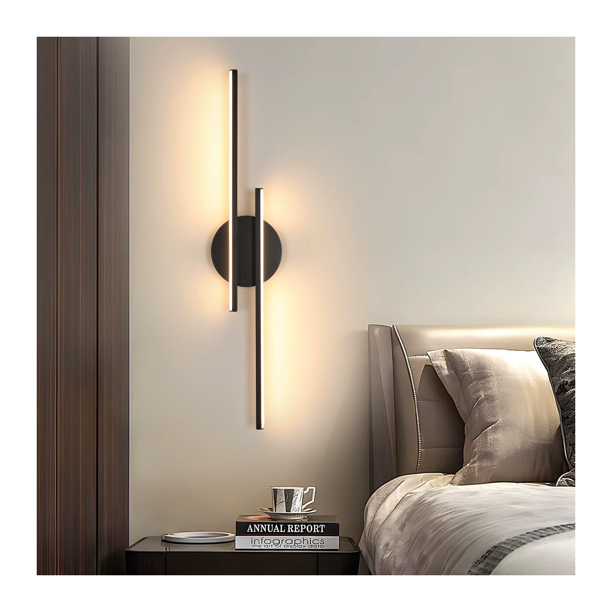 Moderne LED-Wandleuchte in Schwarz mit 24 W und warmweißem Licht (3000 K) - Bild 3