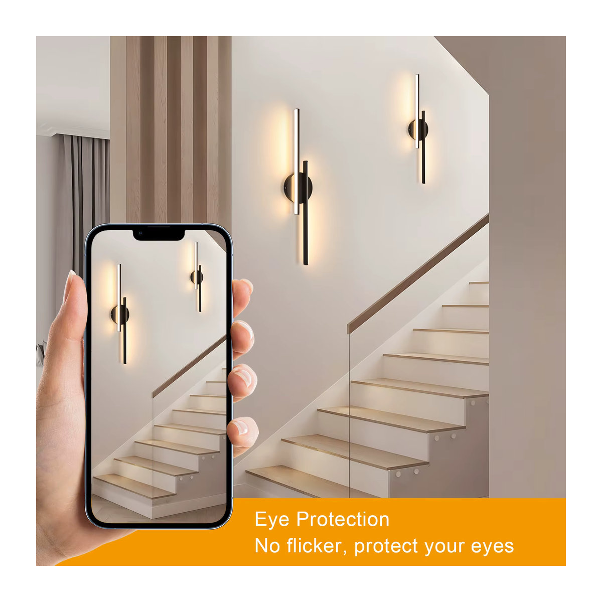 Moderne LED-Wandleuchte in Schwarz mit 24 W und warmweißem Licht (3000 K) - Bild 4