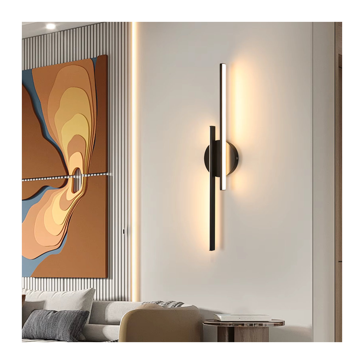 Moderne LED-Wandleuchte in Schwarz mit 24 W und warmweißem Licht (3000 K) - Bild 5
