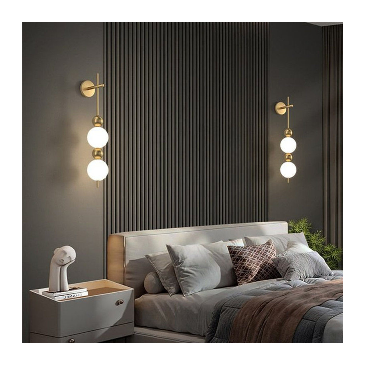 Moderne LED Wandleuchte LZPZ RUI aus Metall und Acryl in Weiß und Gold - Bild 1