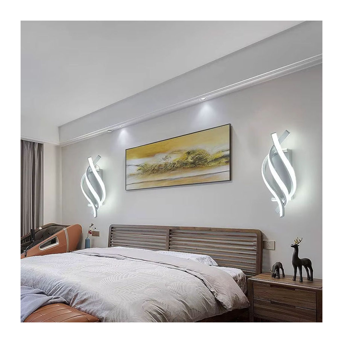 Moderne LED Wandleuchte Tealight in Weiß mit 22 W und kaltweißem Licht 6500 K - Bild 3