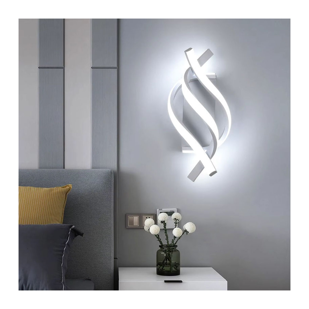 Moderne LED Wandleuchte Tealight in Weiß mit 22 W und kaltweißem Licht 6500 K - Bild 4
