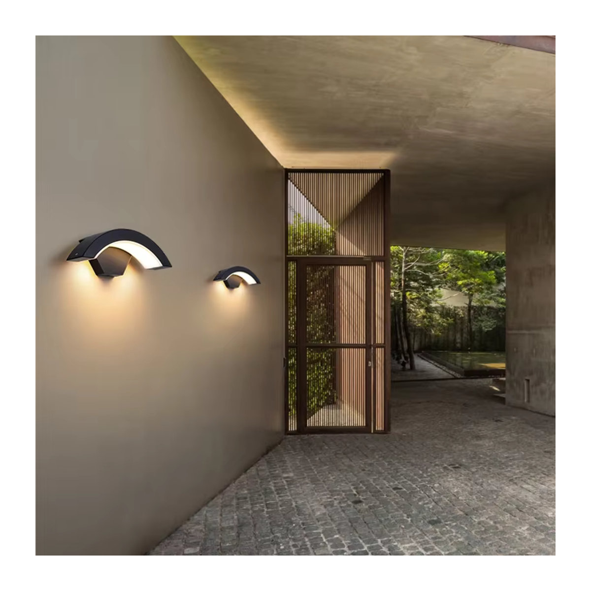 Moderne LED Wandleuchte von lyfs in Schwarz mit Bewegungssensor und wasserdichtem Design für Garten, Balkon und Außenbereich - Bild 3