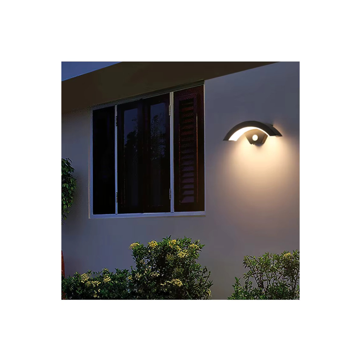 Moderne LED Wandleuchte von lyfs in Schwarz mit Bewegungssensor und wasserdichtem Design für Garten, Balkon und Außenbereich - Bild 5