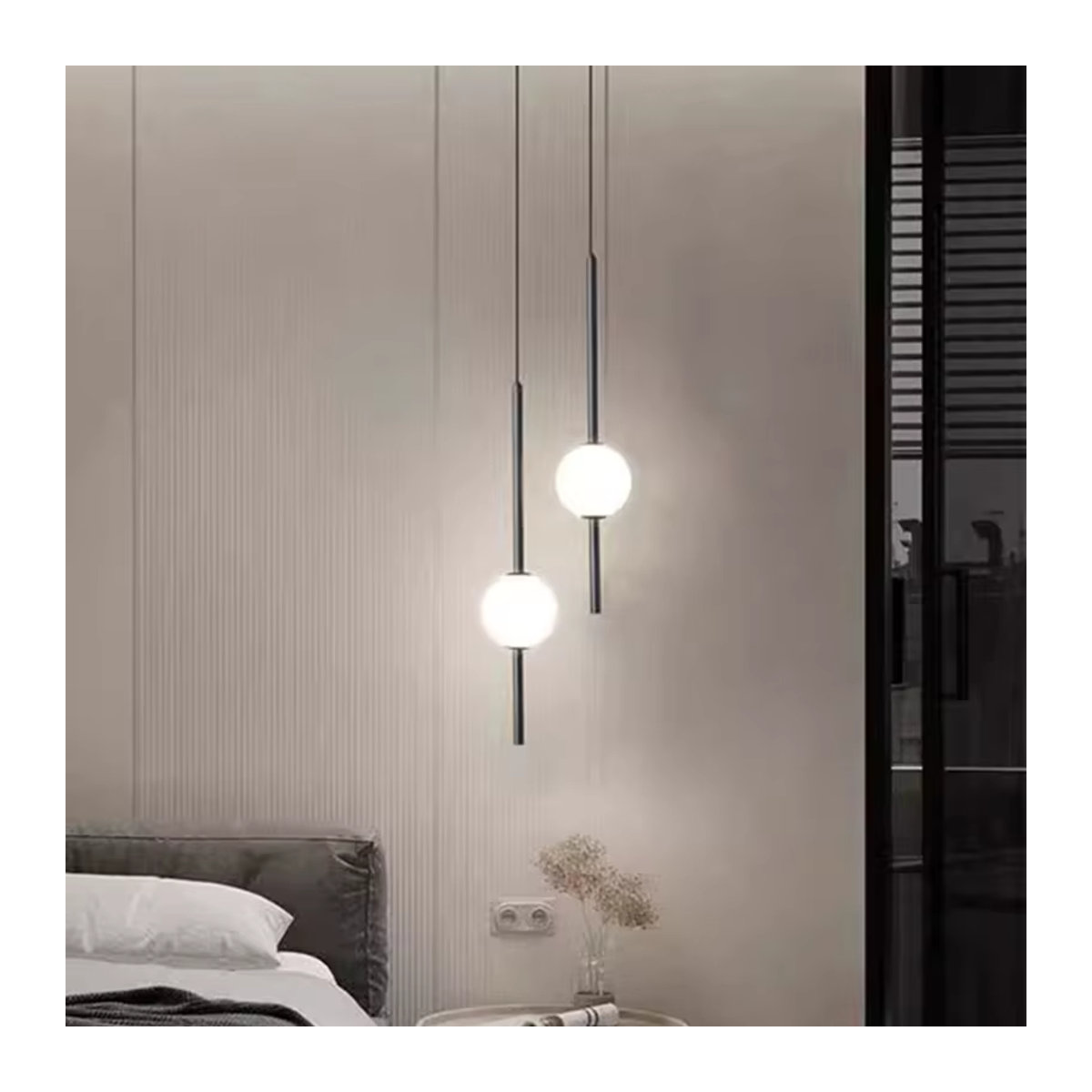 Moderne minimalistische LED-Pendelleuchte in Schwarz für die Innenbeleuchtung - Bild 2