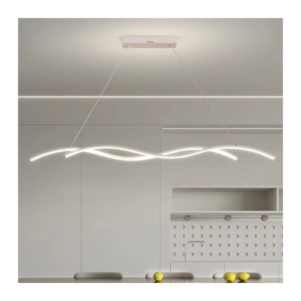 Moderne minimalistische LED Pendelleuchte in Schwarz für Wohnzimmer, Restaurant und Hotel - Bild 3
