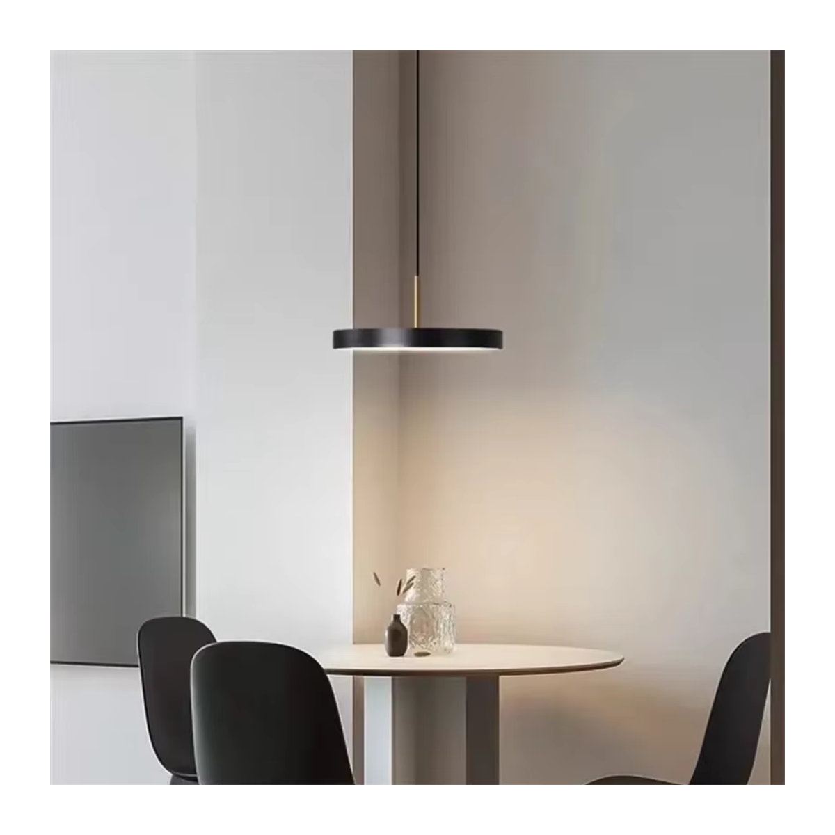 Moderne minimalistische LED-Pendelleuchte in Weiß oder Schwarz mit kaltweißem Licht - Bild 3