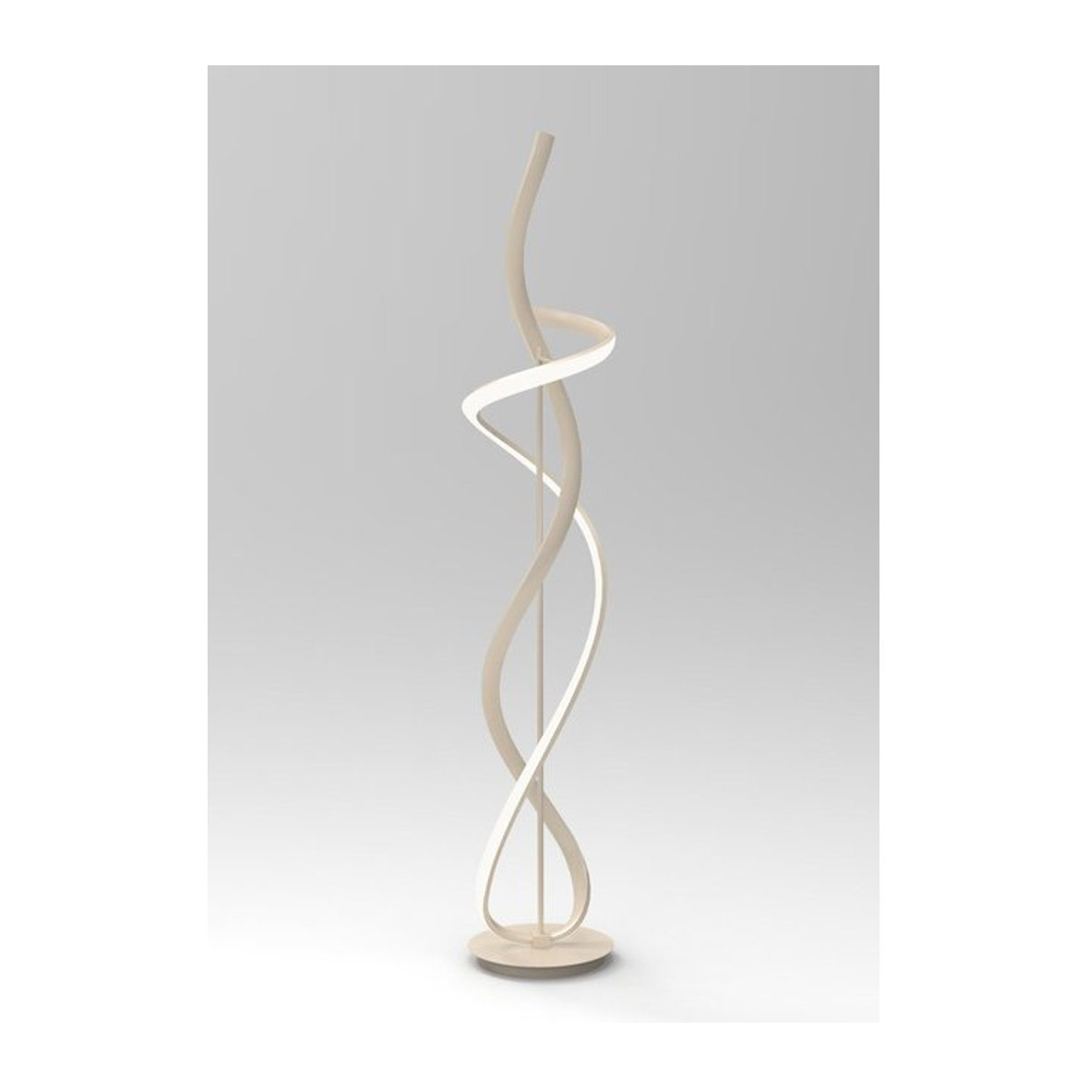 Moderne minimalistische LED-Stehleuchte BANDOL in Beige und Weiß aus Metall mit warmweißem Licht - Bild 1