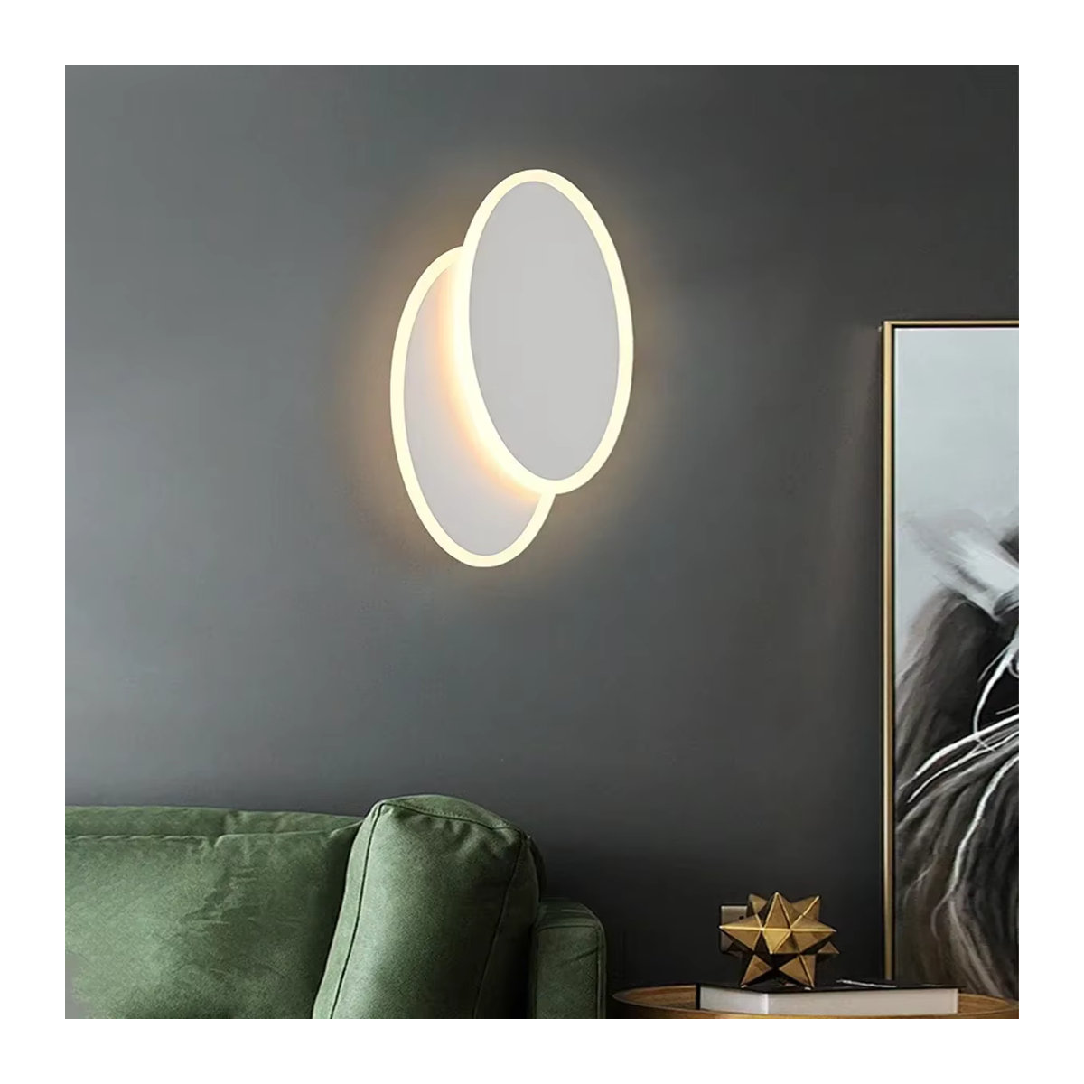 Moderne minimalistische LED-Wandleuchte in Weiß für Wohnzimmer und Schlafzimmer - Bild 2