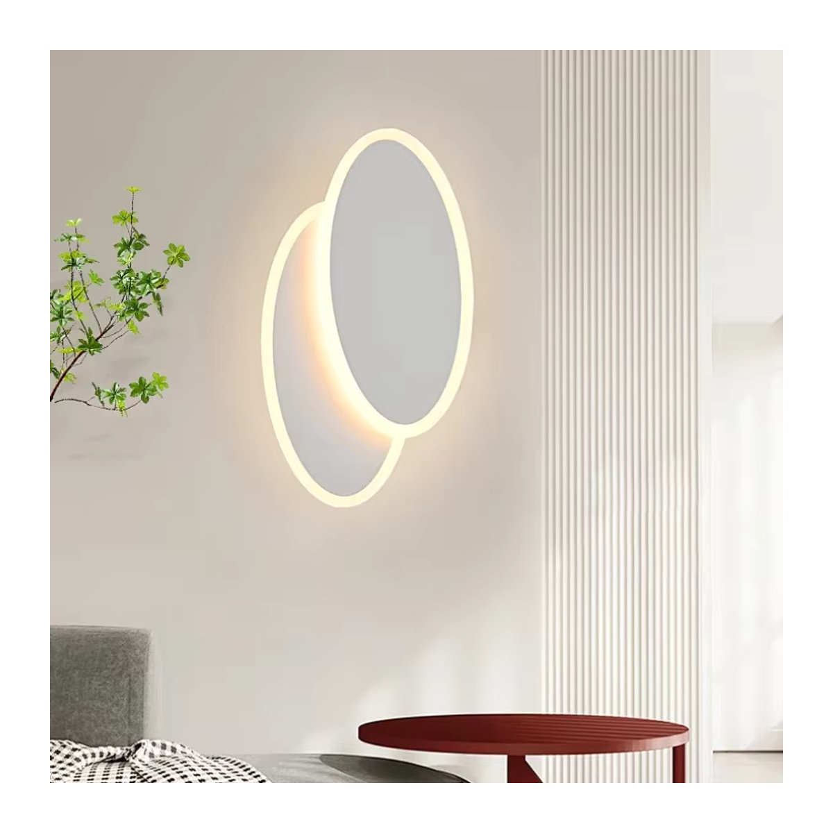 Moderne minimalistische LED-Wandleuchte in Weiß für Wohnzimmer und Schlafzimmer - Bild 3