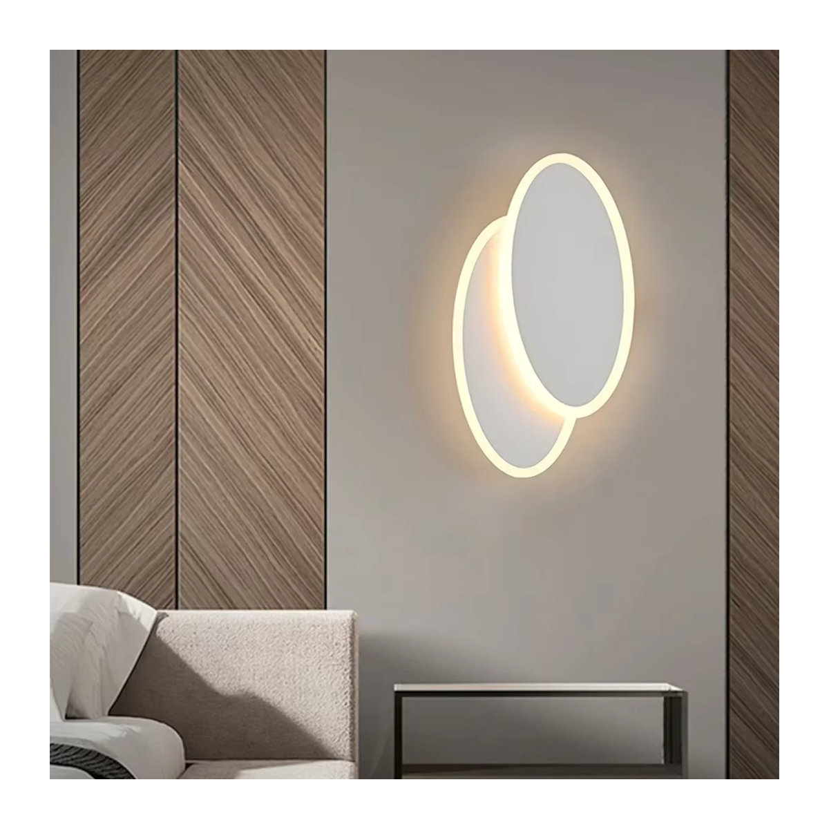 Moderne minimalistische LED-Wandleuchte in Weiß für Wohnzimmer und Schlafzimmer - Bild 4