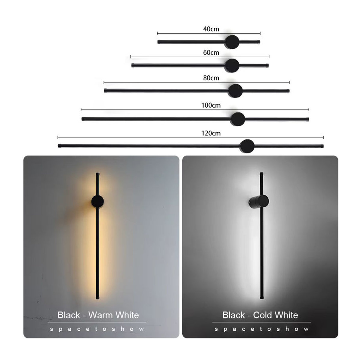 Moderne minimalistische LED-Wandleuchte von PARKSON in Schwarz mit 350 Grad Rotation für Wohnzimmer und Schlafzimmer - Bild 1