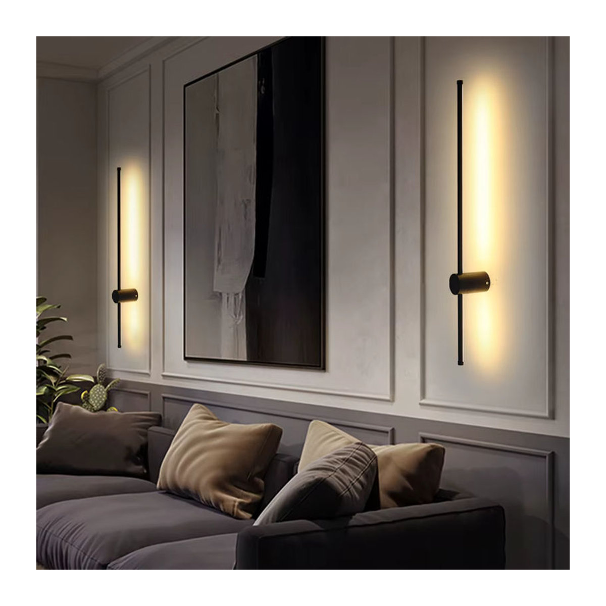 Moderne minimalistische LED-Wandleuchte von PARKSON in Schwarz mit 350 Grad Rotation für Wohnzimmer und Schlafzimmer - Bild 3