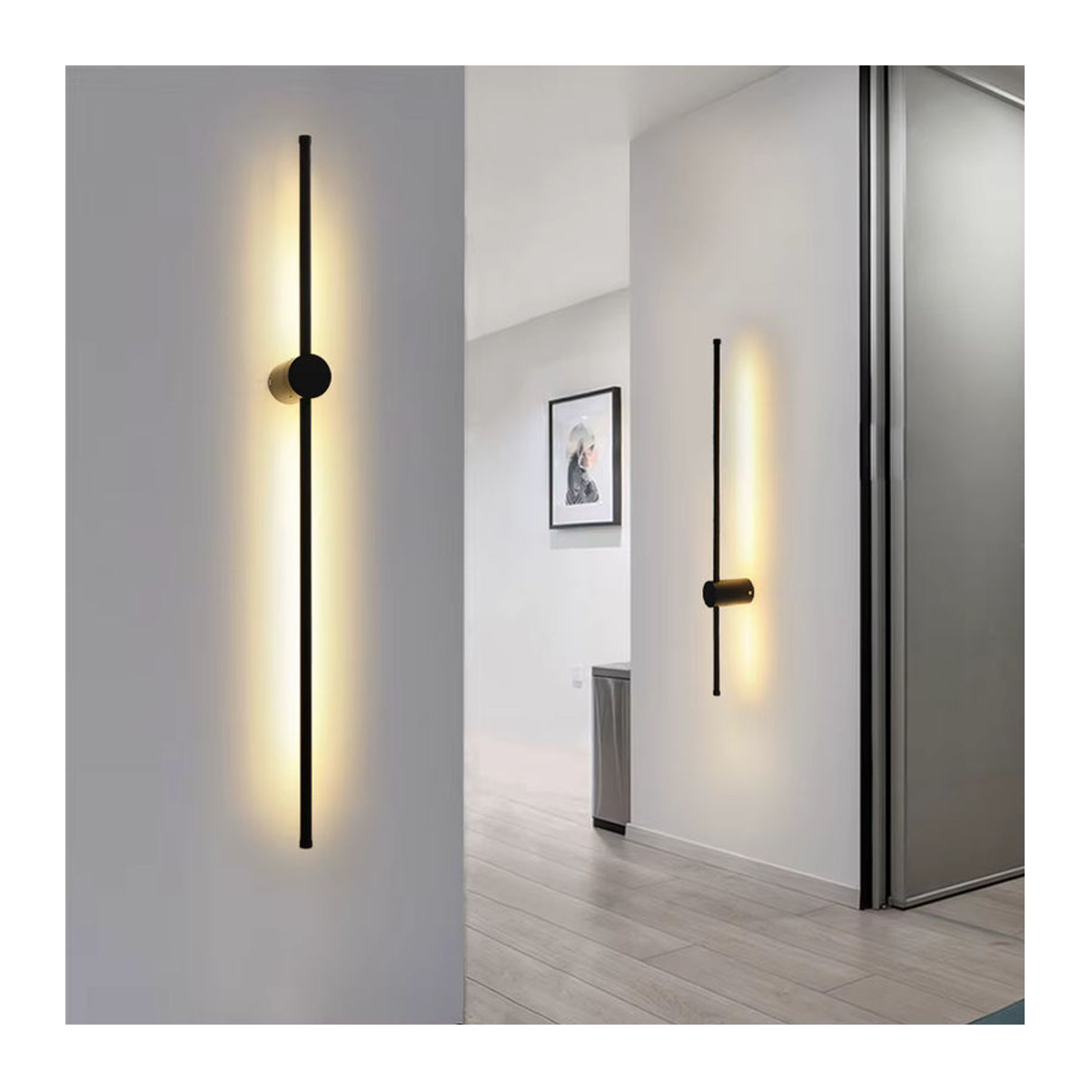 Moderne minimalistische LED-Wandleuchte von PARKSON in Schwarz mit 350 Grad Rotation für Wohnzimmer und Schlafzimmer - Bild 4