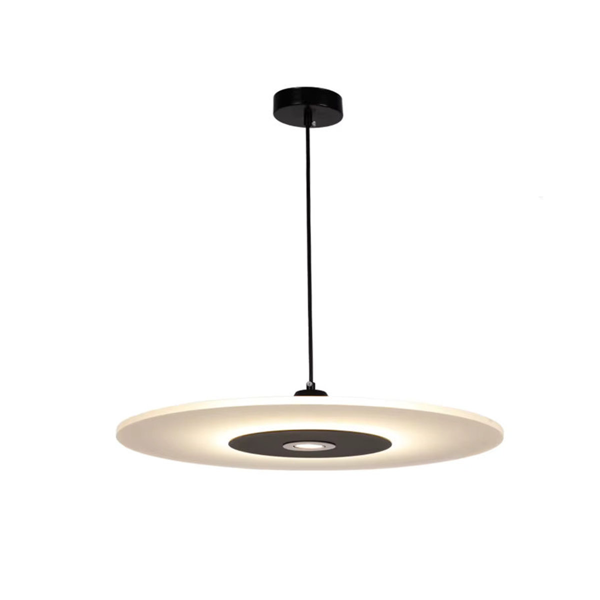 Moderne minimalistische UFO-Pendelleuchte im nordischen Design für Büro, Arbeitszimmer oder Esszimmer in Schwarz/Weiß - Bild 3