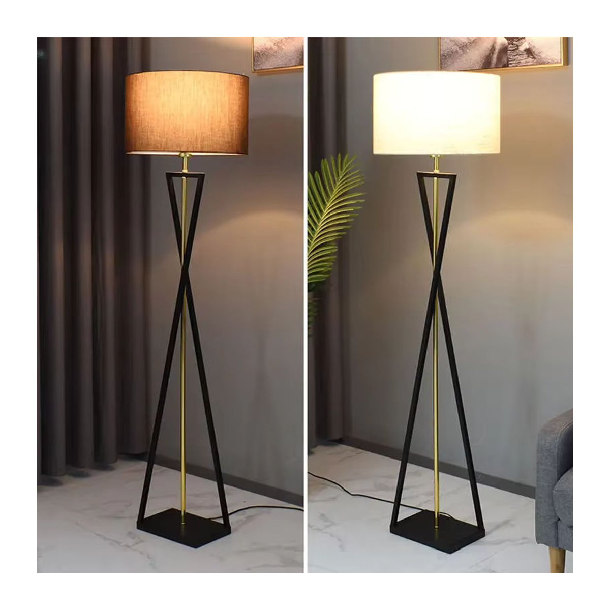 Moderne MZISOSOD LED Stehlampe aus Metall in Schwarz für Wohnzimmer und Schlafzimmer - Bild 1