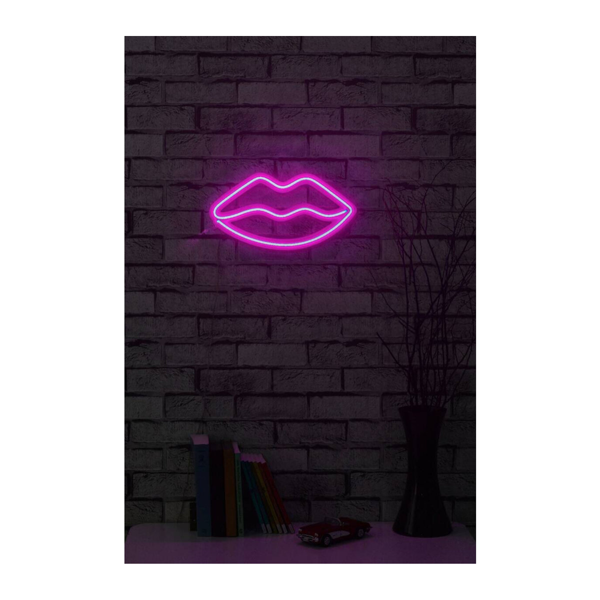 Moderne Opviq LED-Wandleuchte aus Kunststoff in Rosa, B/H/T: 36 x 19 x 2 cm - Bild 2