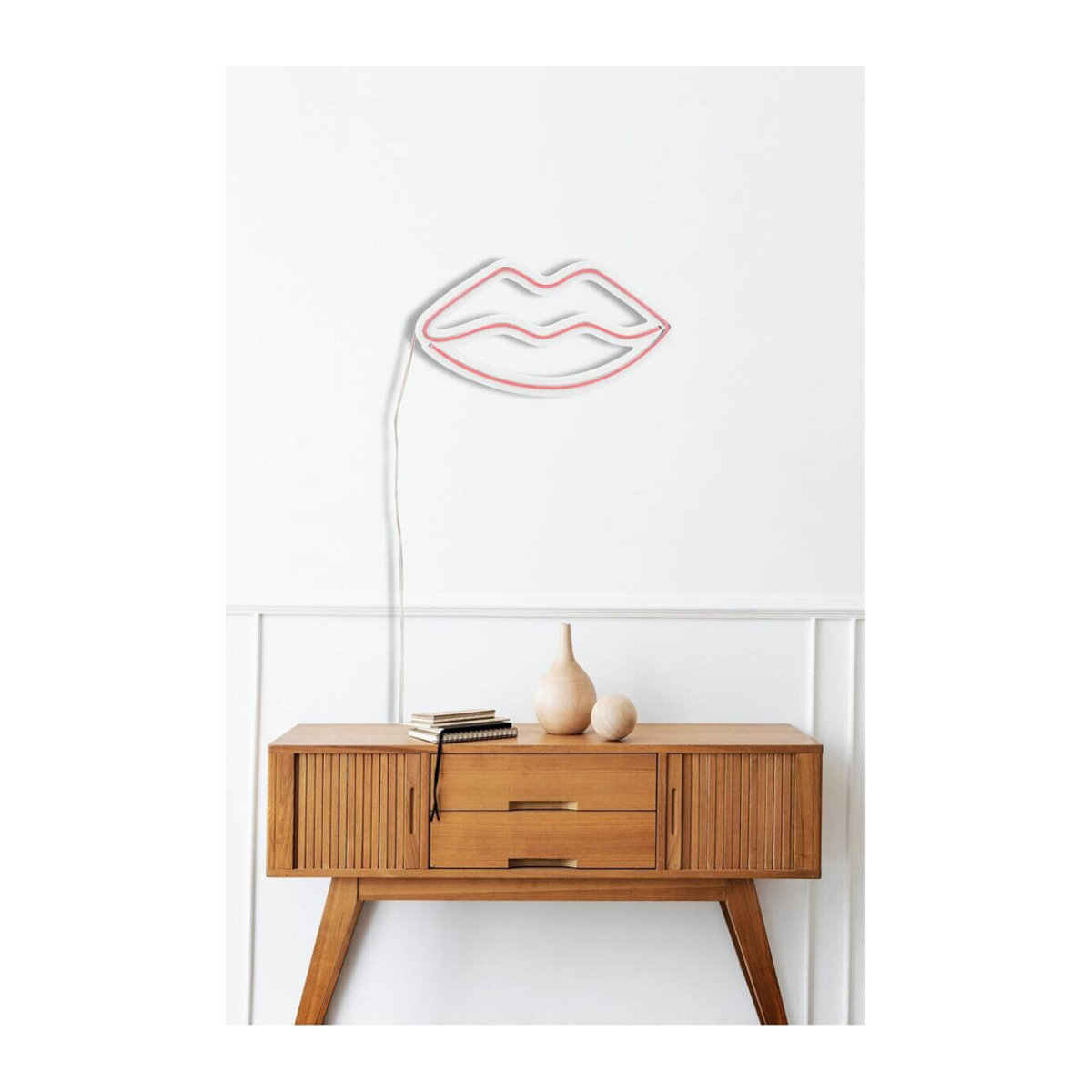 Moderne Opviq LED-Wandleuchte aus Kunststoff in Rosa, B/H/T: 36 x 19 x 2 cm - Bild 3