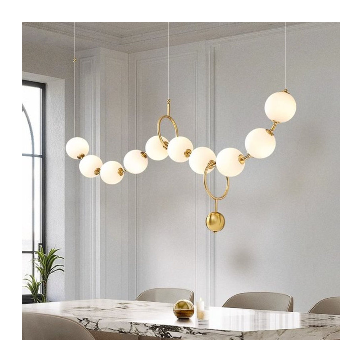 Moderne Pendelleuchte aus Glas von Gbbmade in Weiß für dein Esszimmer - Bild 1