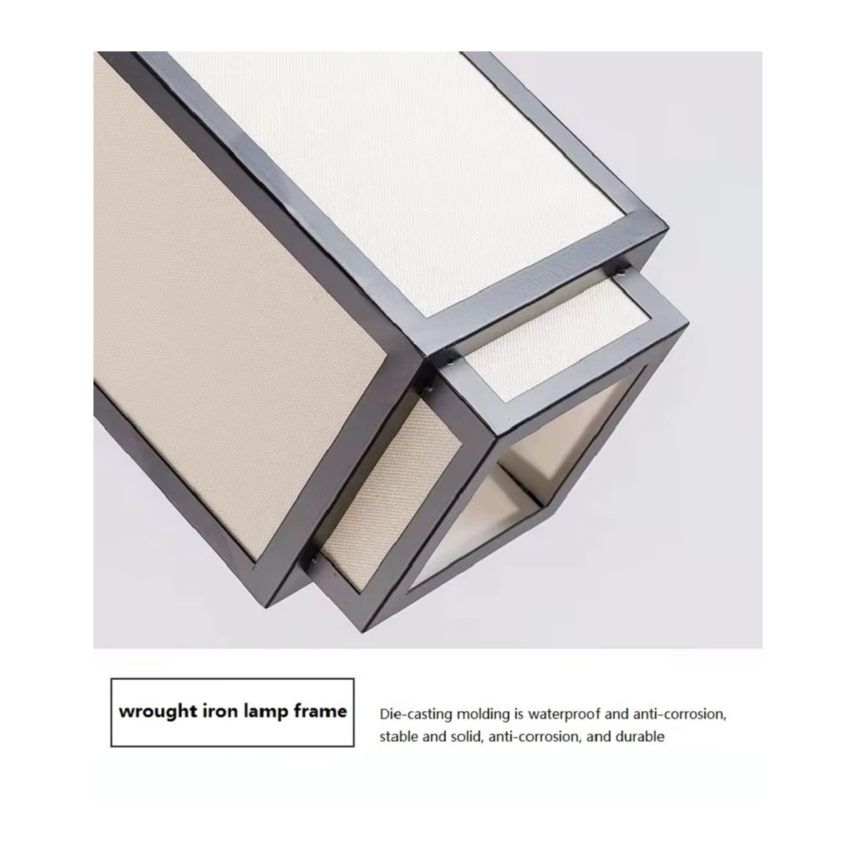 Moderne Pendelleuchte aus Stoff und Metall in Beige für Wohnzimmer, Esszimmer oder Flur - Bild 5