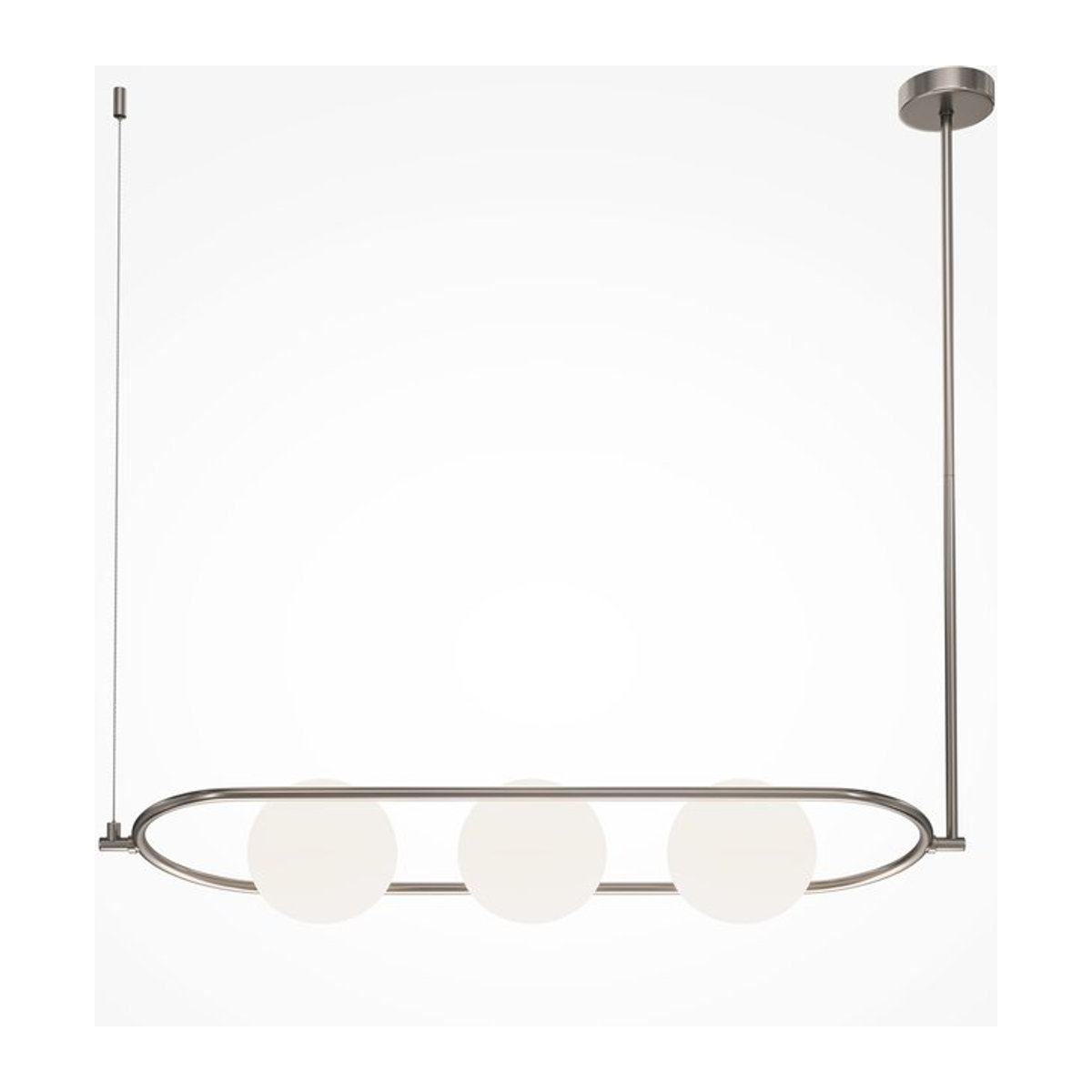 Moderne Pendelleuchte ERICH aus Metall und Glas mit E14 Fassung in Nickel matt, Messing, Weiß und Silber - Bild 1