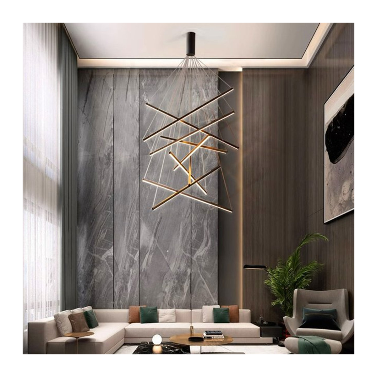 Moderne Pendelleuchte Savenmade Kronleuchter in Schwarz für dein Esszimmer und Wohnzimmer - Bild 1
