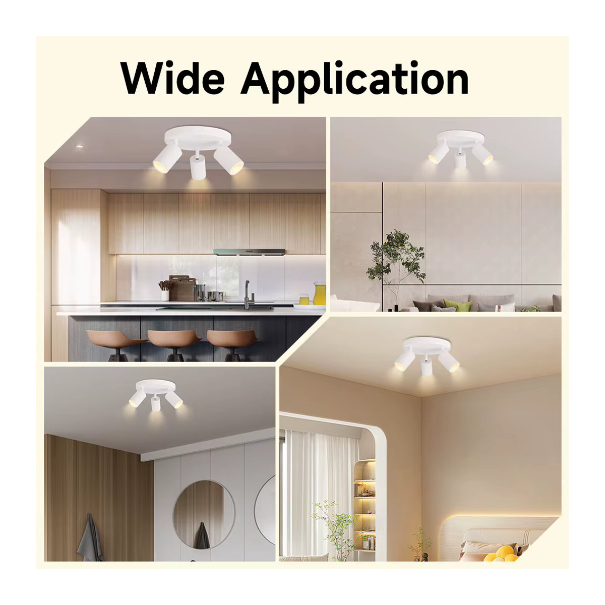 Moderne Pendelleuchte von CHENBEN in Weiß aus Metall mit drehbarem GU10 Spotlicht für dein Wohnzimmer, deine Küche oder dein Esszimmer - Bild 2