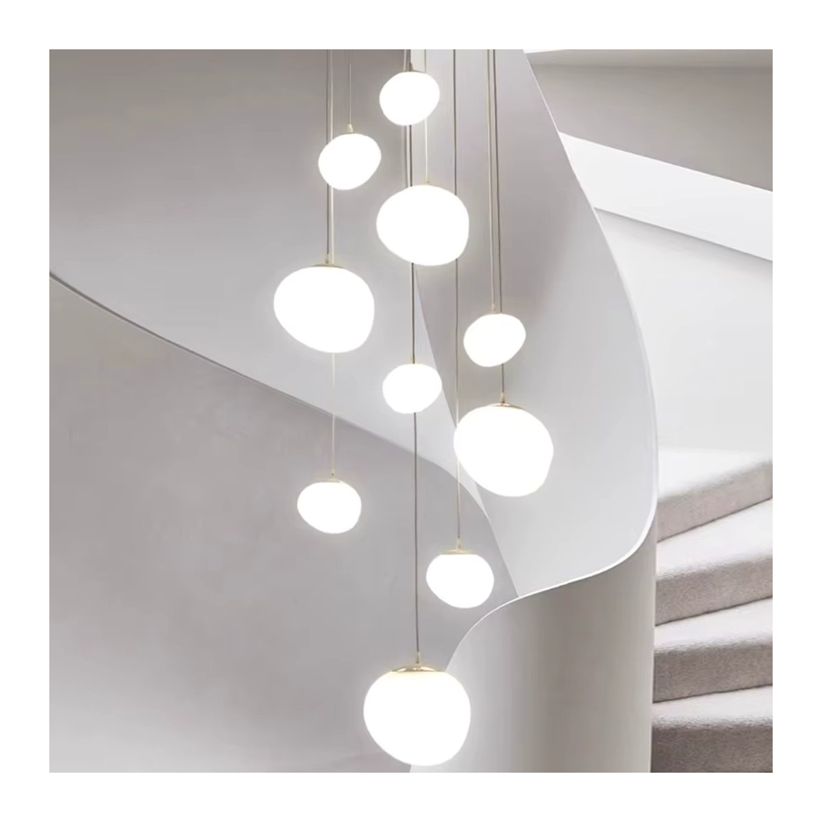 Moderne Pendelleuchte von savenmade in Weiß für dein Esszimmer und Wohnzimmer - Bild 2