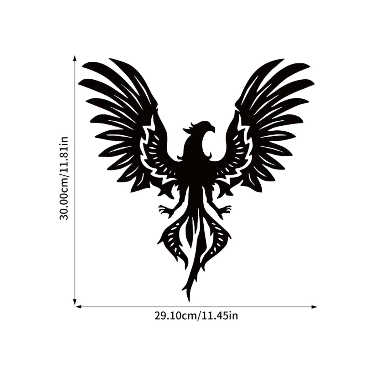Moderne Phoenix Wanddekoration aus Metall von CIFBUY in Schwarz als hängende Kunst für Küche und Wohnräume - Bild 2