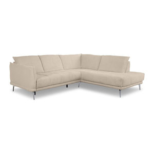 Moderne Polsterecke SANSIBAR ROBERTSFORS in Beige mit Cord-Bezug, Ecksofa linksseitig, B: 254 cm, T: 222 cm, H: 150 cm