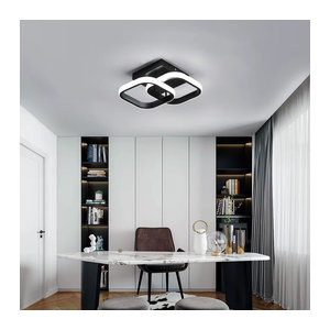 Moderne quadratische LED-Deckenleuchte in Schwarz mit 22 W,