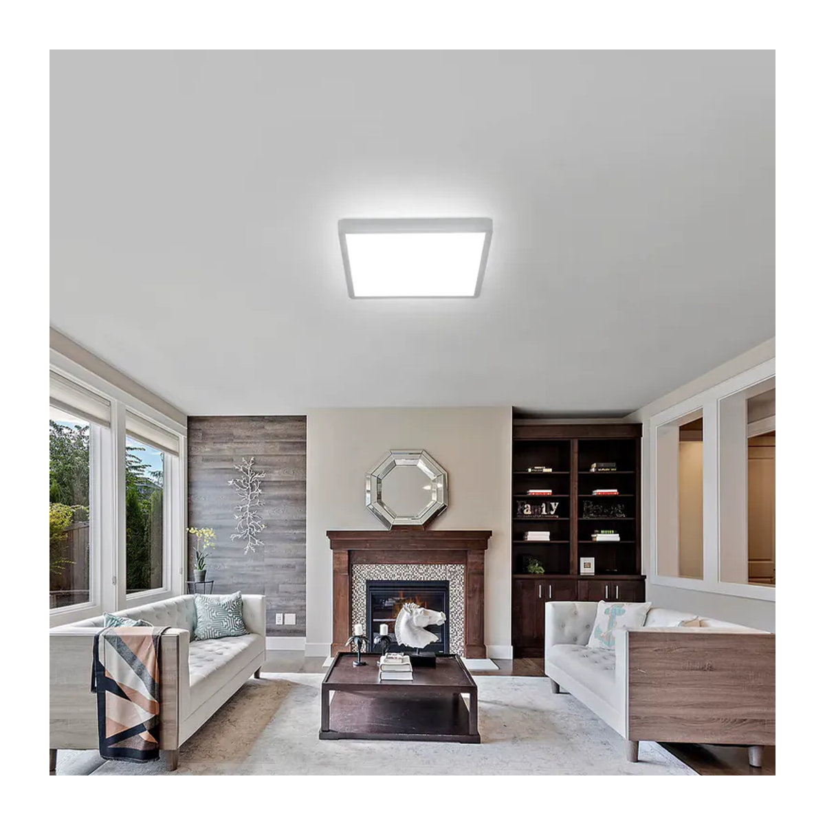 Moderne quadratische LED-Deckenleuchte in Weiß mit 24 W und Kaltweiß 6500 K - Bild 3