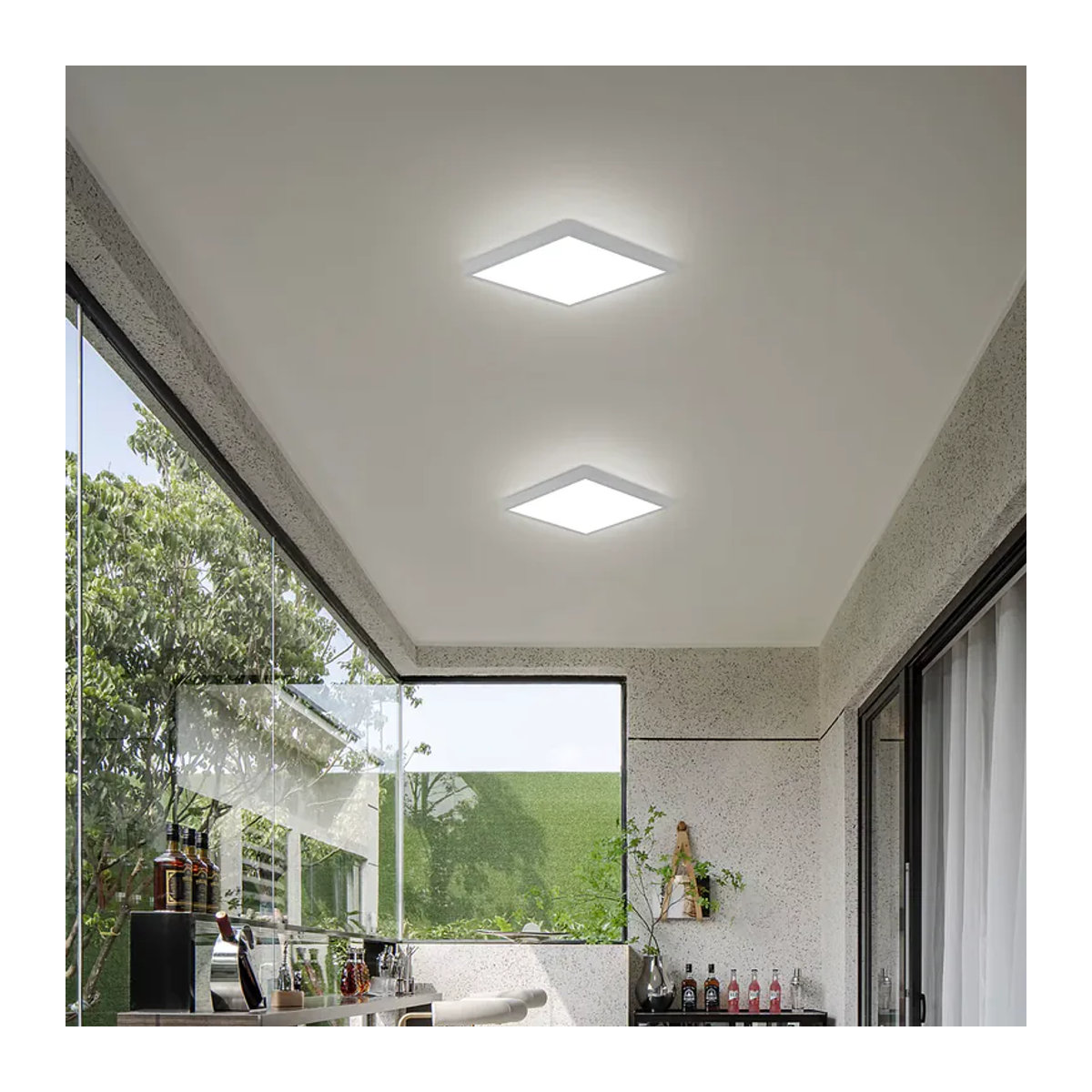 Moderne quadratische LED-Deckenleuchte in Weiß mit 24 W und Kaltweiß 6500 K - Bild 5