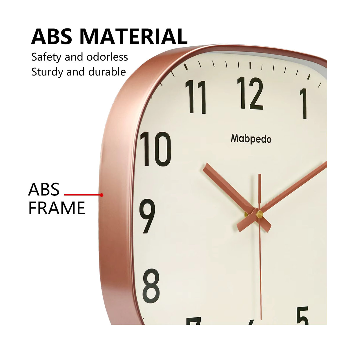 Moderne quadratische Quarz-Wanduhr von p.chuang in Beige und Schwarz aus Kunststoff für Zuhause und Büro - Bild 1