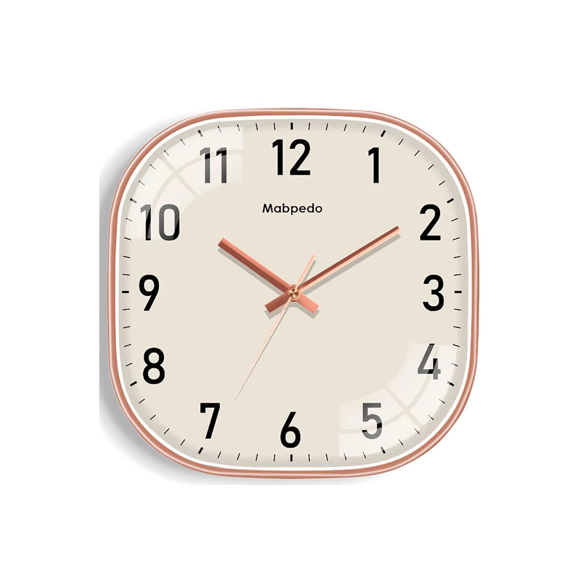 Moderne quadratische Quarz-Wanduhr von p.chuang in Beige und Schwarz aus Kunststoff für Zuhause und Büro - Bild 2